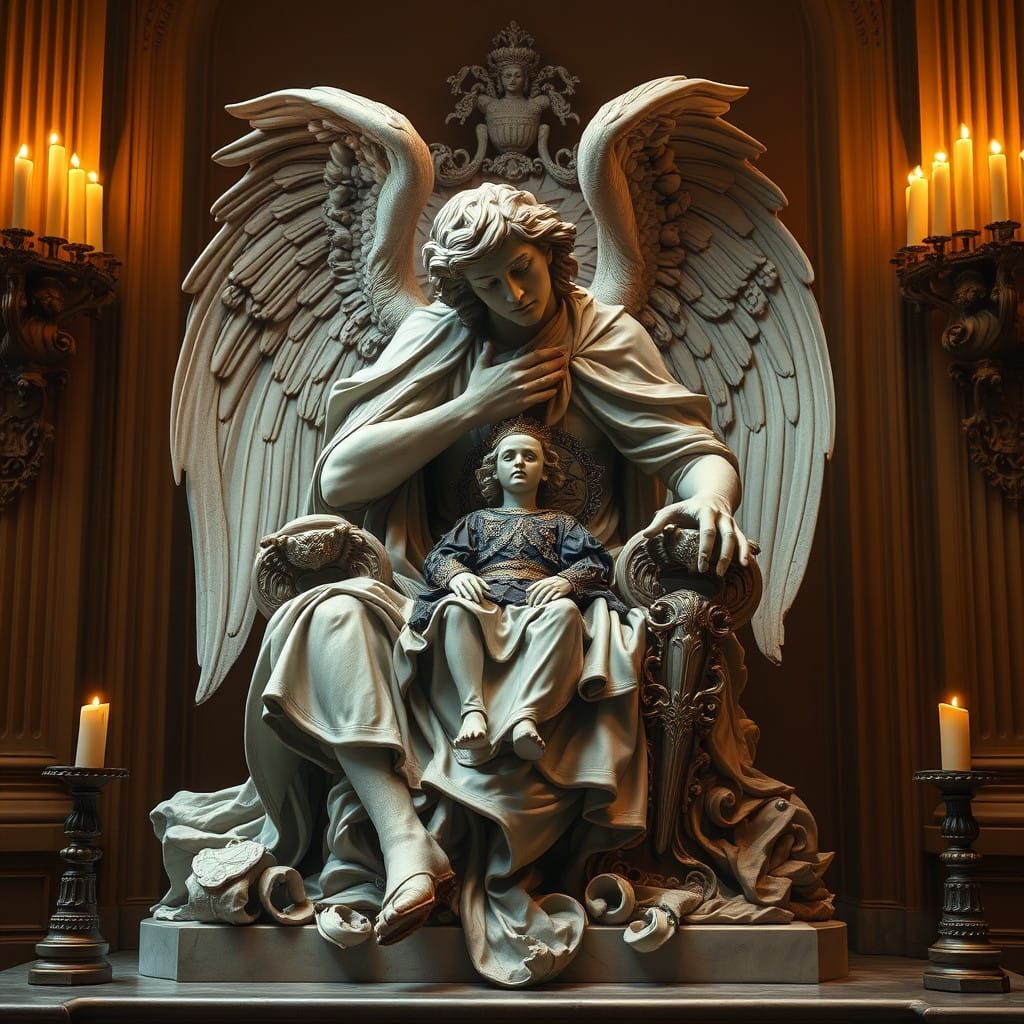 Baroque Fallen Angel Holds Tiny King's Throne in Majestic, I...