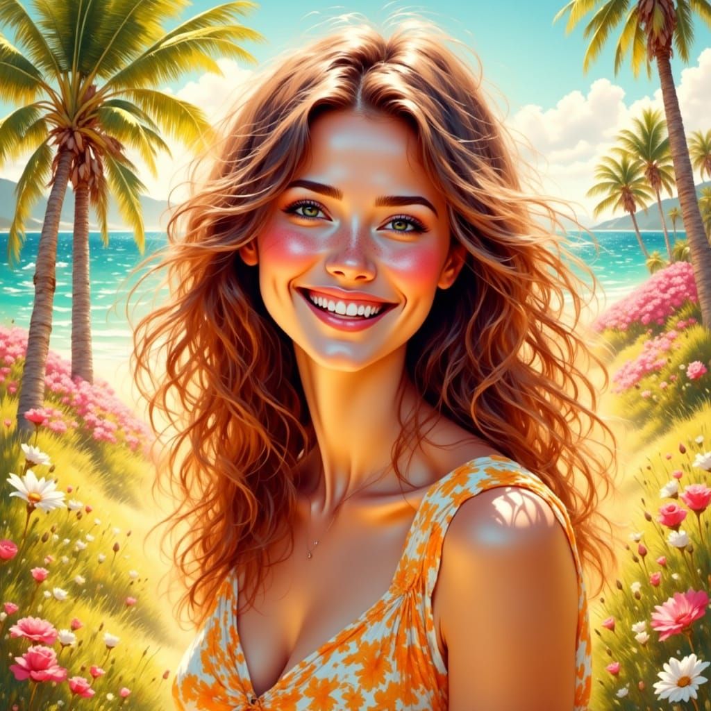 Radiant Actress Portrait with Joyful Smile