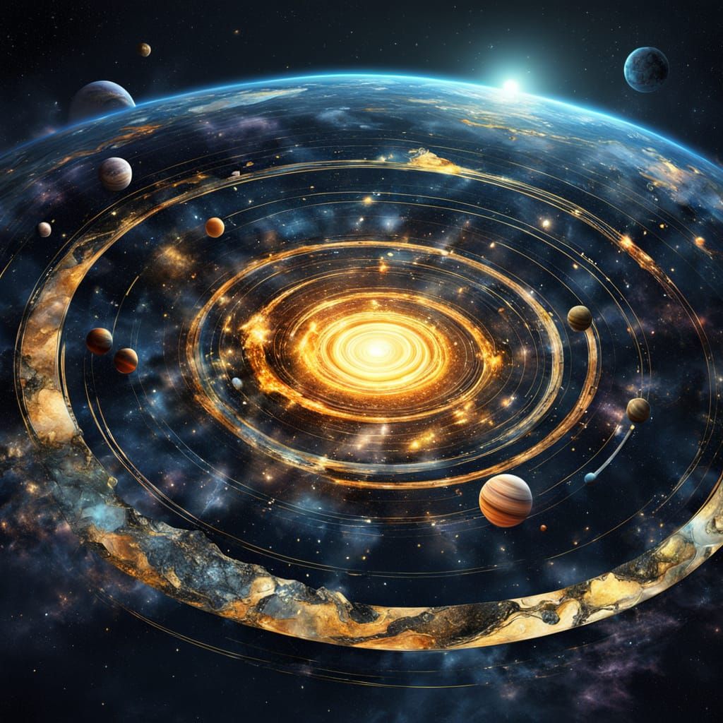 Solar System in Marble: Low Poly Concept Art