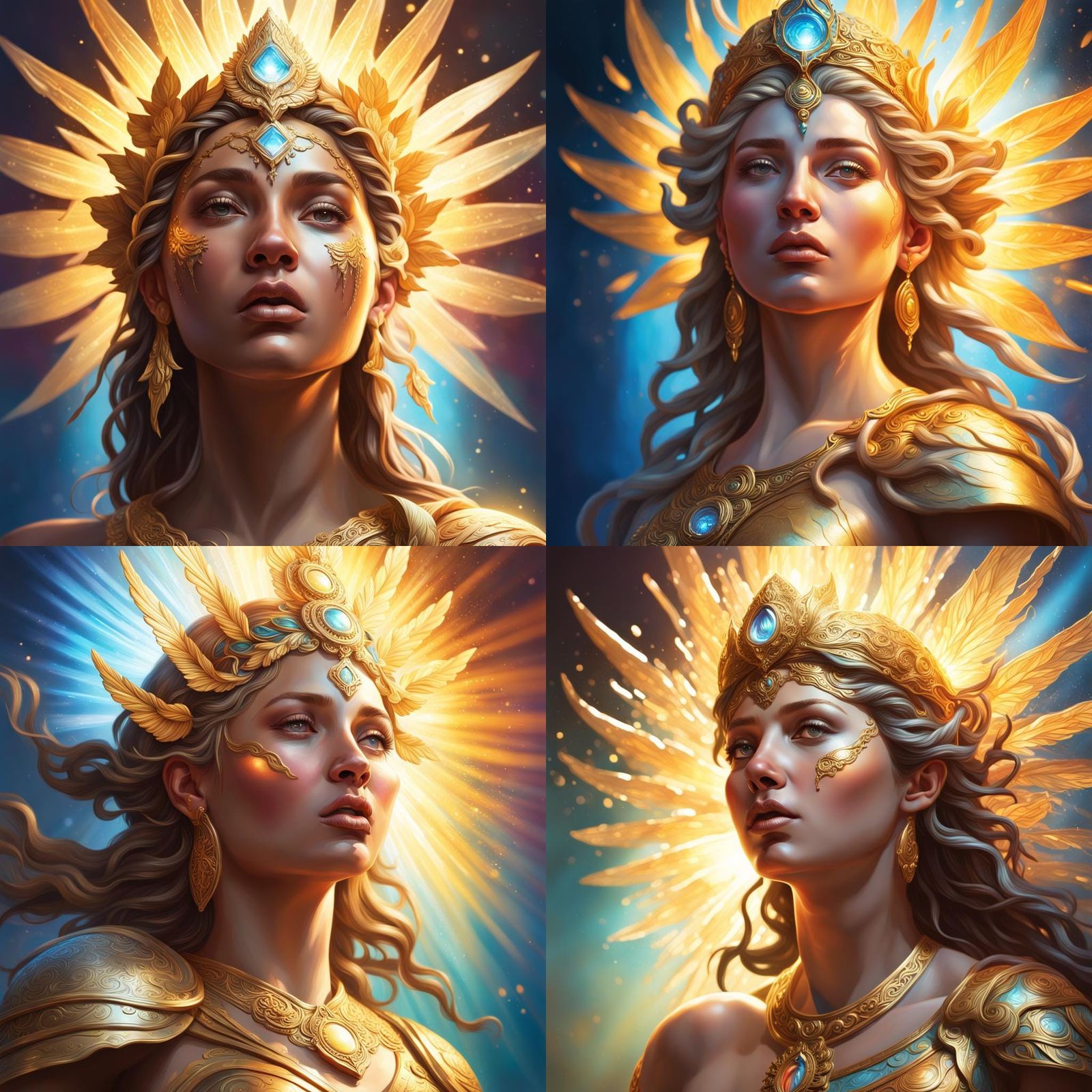 Hyperrealistic Goddess of Light Splash Art