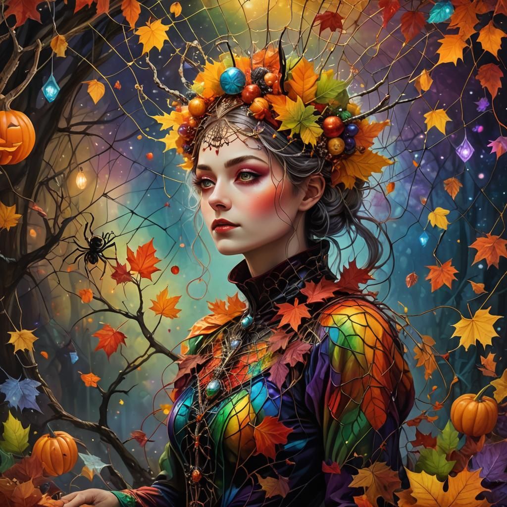 Autumn Dreamer in Surreal Rayograph Fantasy