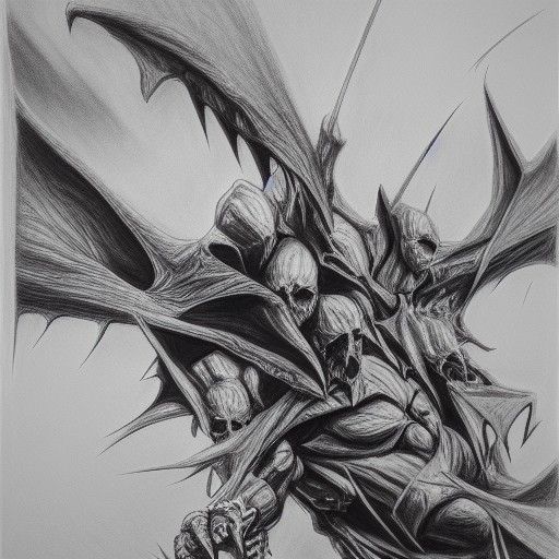 Hyperdetailed Charcoal Drawing of Spawn