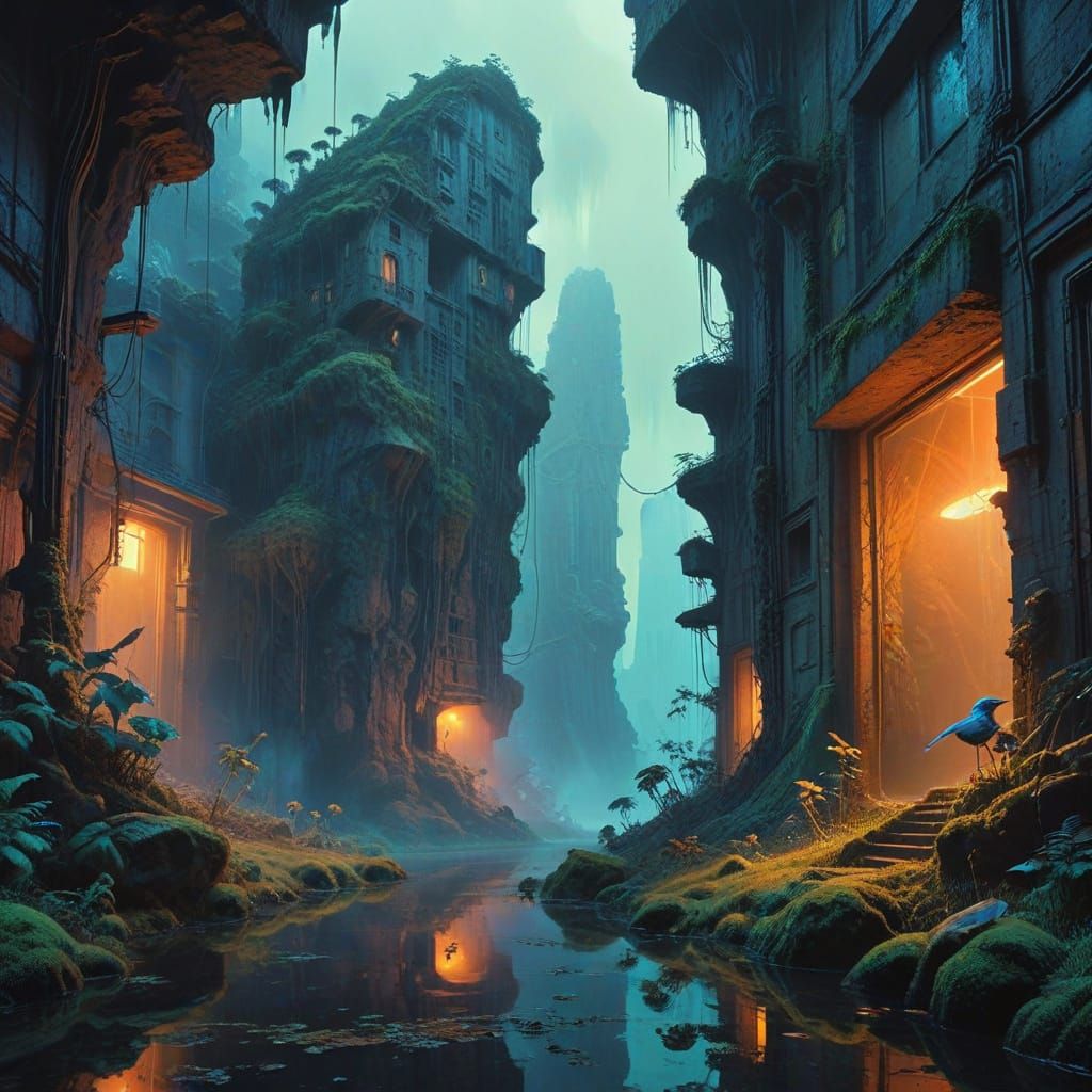 Psychedelic Space Album Art: Hidden Asteroid City