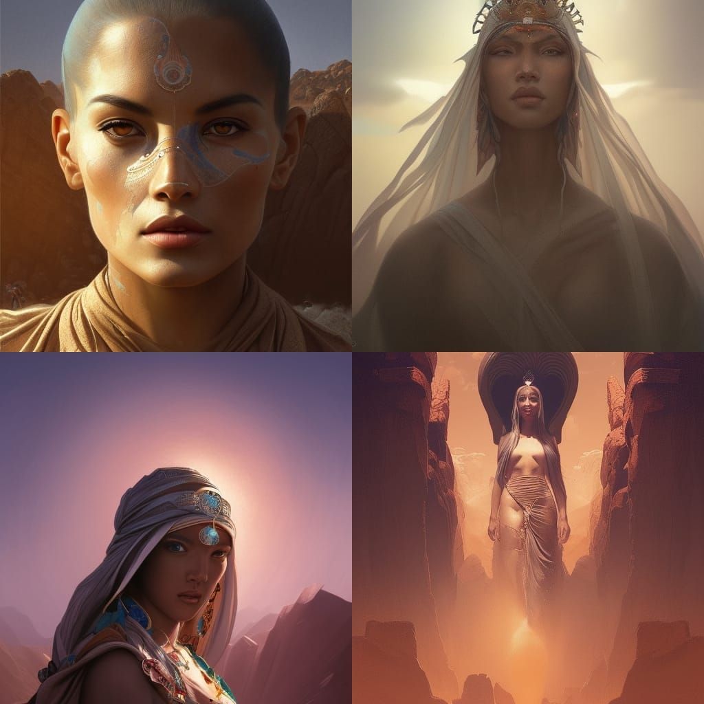 Desert Monolith: Queen Goddess Monk Portrait