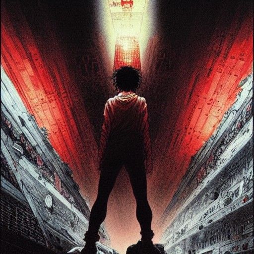 Akira Movie Poster in Horror Style