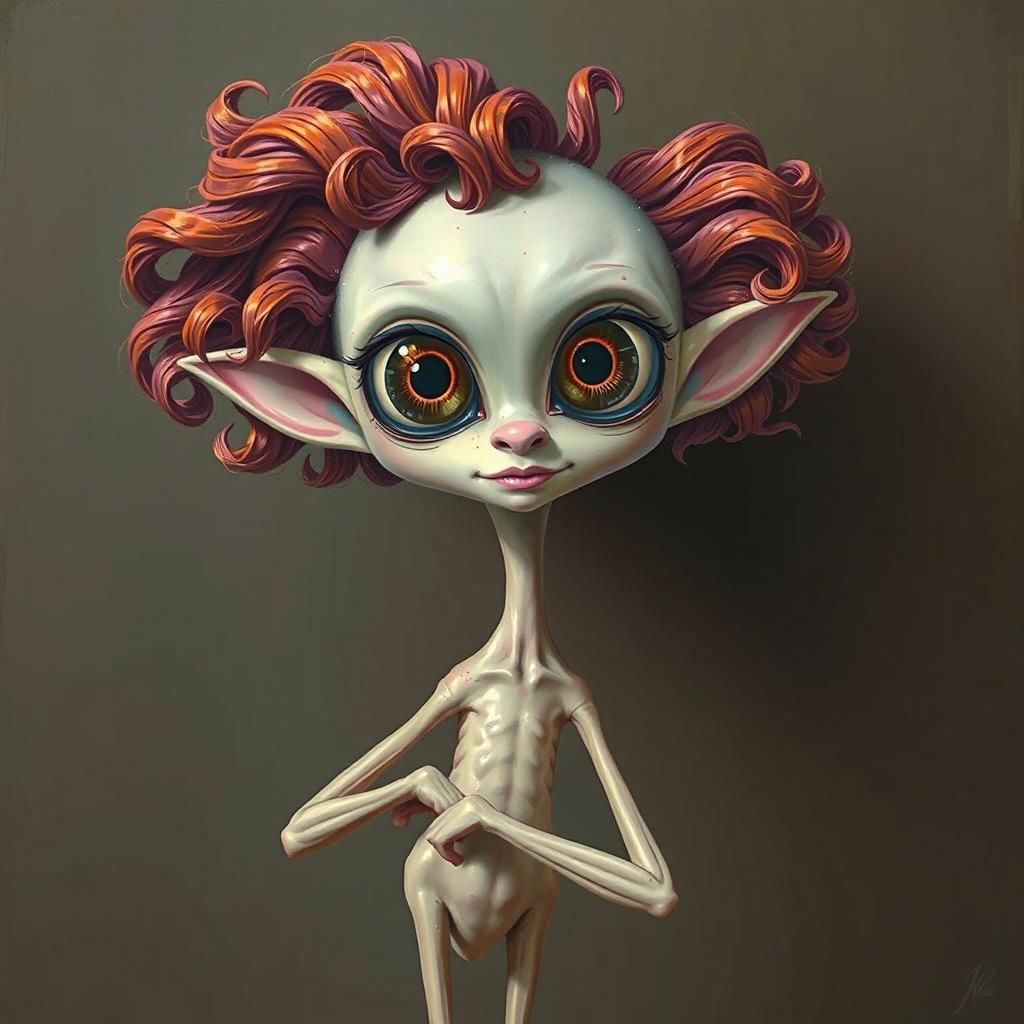 Ethereal Animal-Humanoid Hybrid in Dreamlike Setting