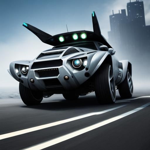 Futuristic Sci-Fi Silverfish Battle Car