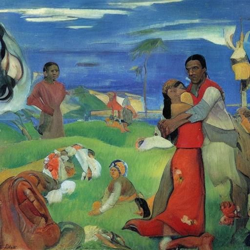 Intimate Loving Scenes in Impressionist Style