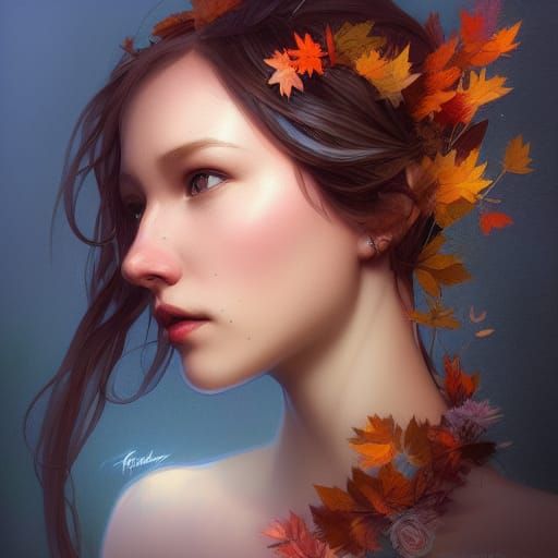 Autumn Fairy Portrait in Hyperdetailed Style