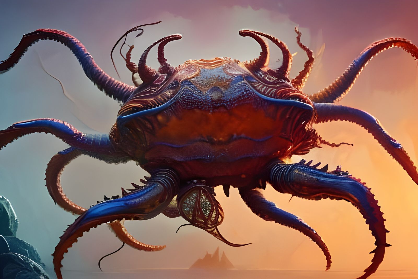 Purple Tentacle Crab (Monster Crab Series 01)