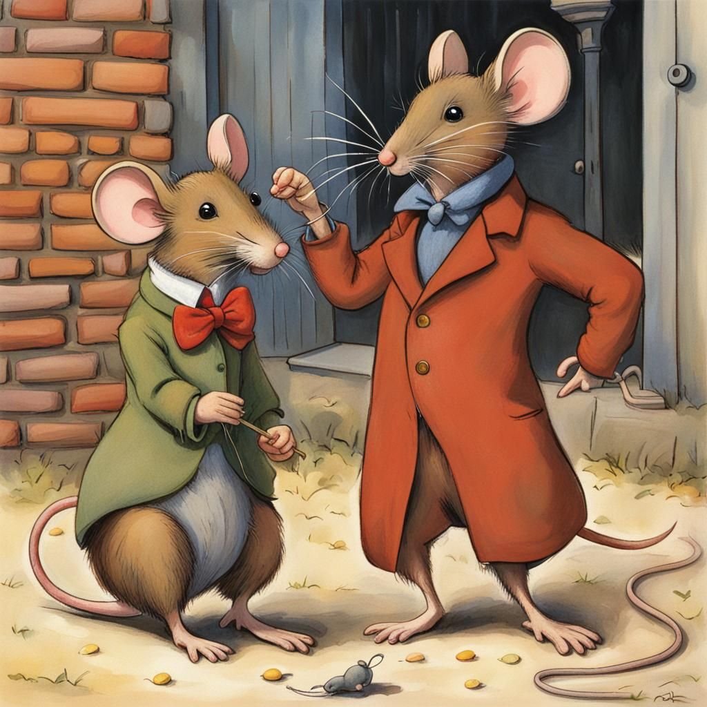 City Mouse and Country Mouse Illustration