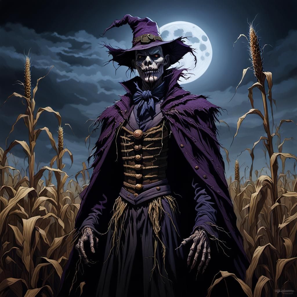 Scarecrow Dracula in Dark Fantasy Style