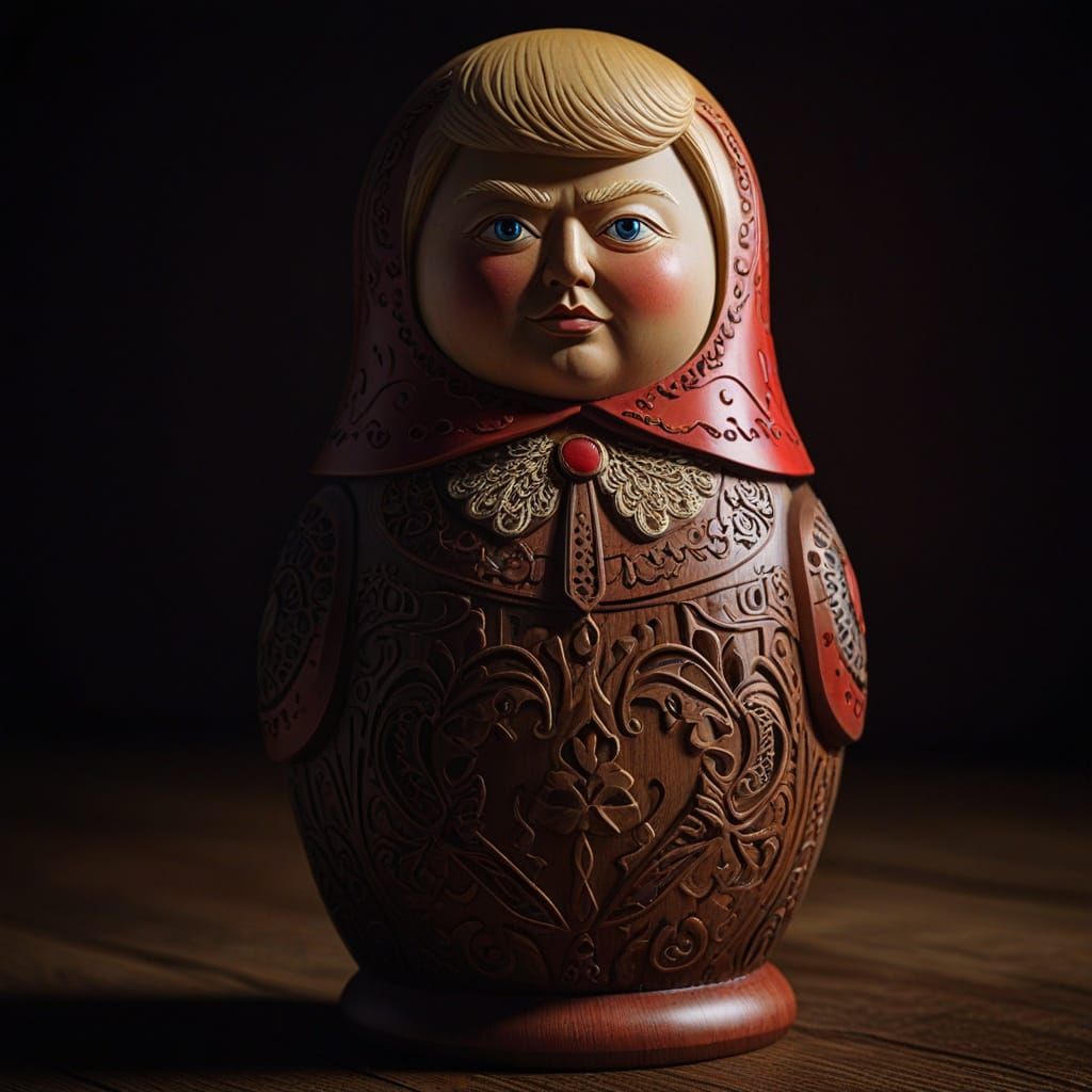 Donald Trump as Intricately Carved Russian Doll
