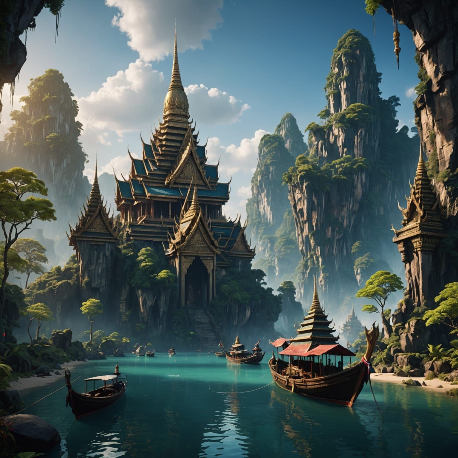 Fantastical Thailand World: Detailed Matte Painting