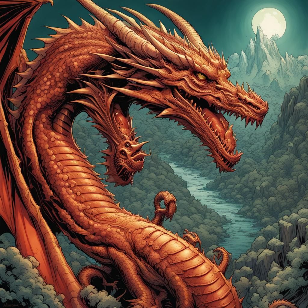 Majestic Dragon in Comic Book Art Style