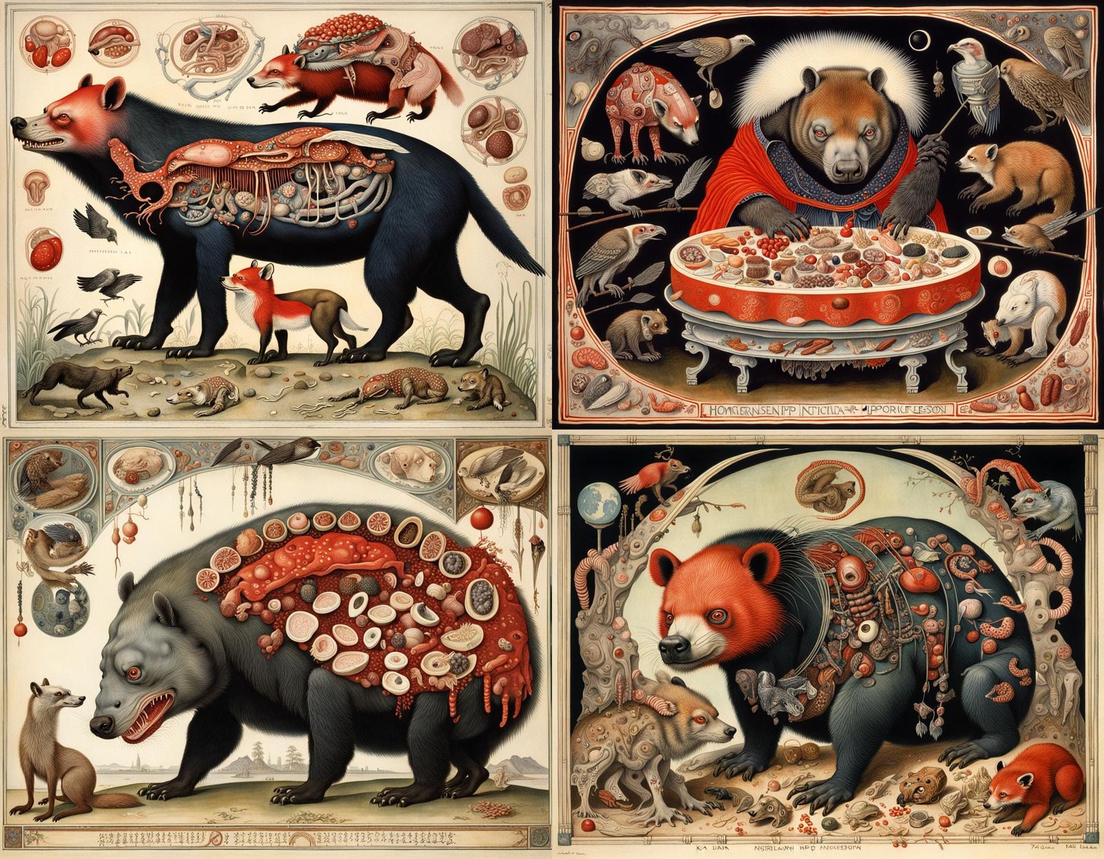 Surreal Hybrid Animal Composition in Detailed Illustration S...