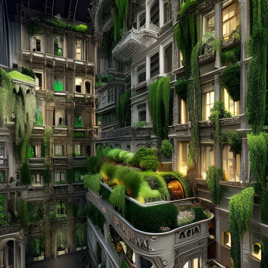 Metropolitan Hanging Gardens in Aetherpunk Style