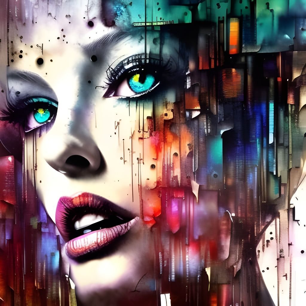 Dark Fantasy Bioluminescent Splash Art in Metallic Watercolo...