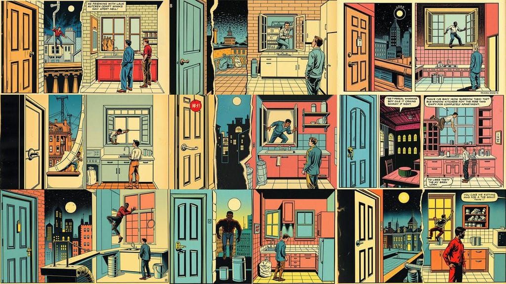 Vintage Sci-Fi Comic Book Panel Art