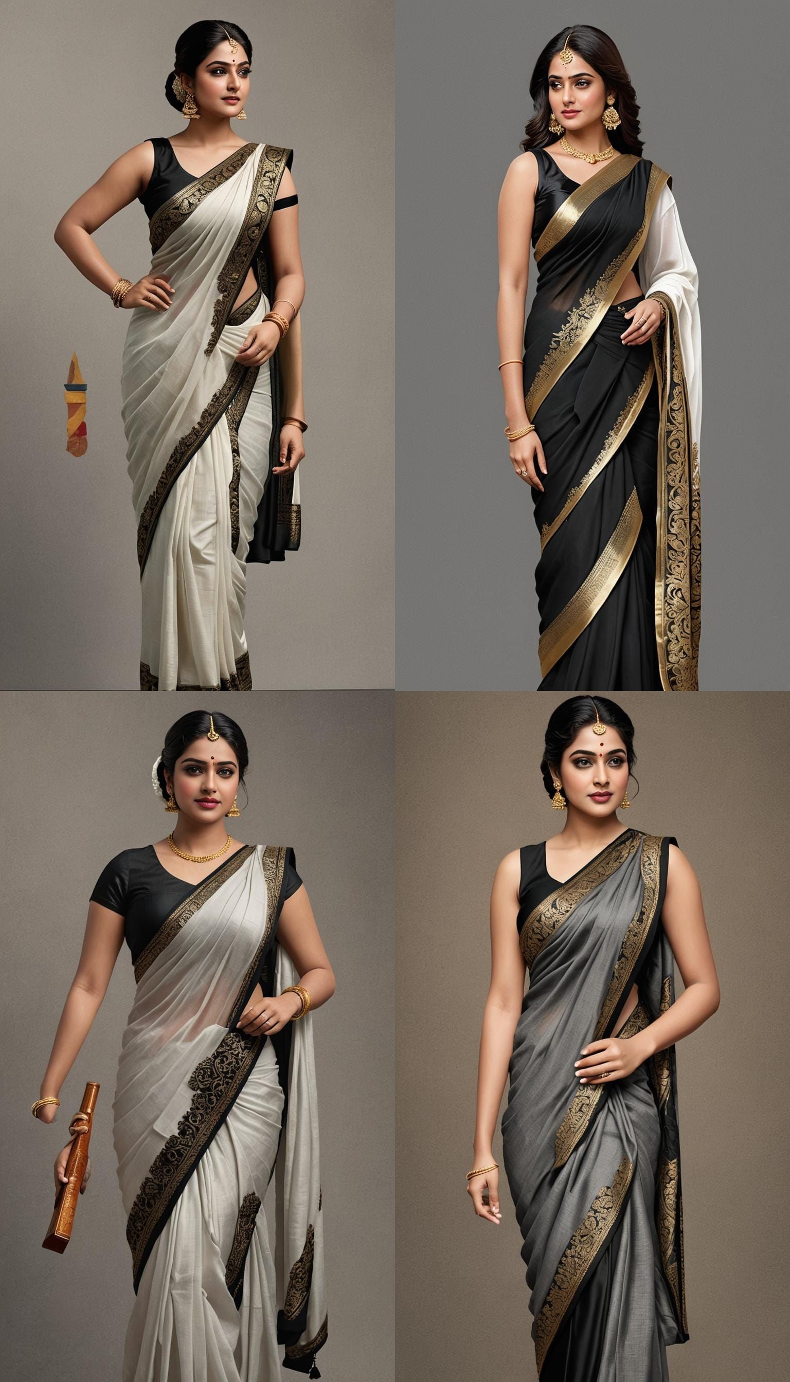 Hyperrealistic 3D Render of Woman in Saree