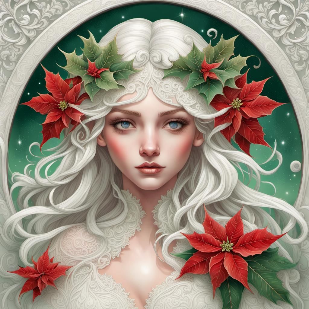 Christmas Fairy Portrait with Ornate Details