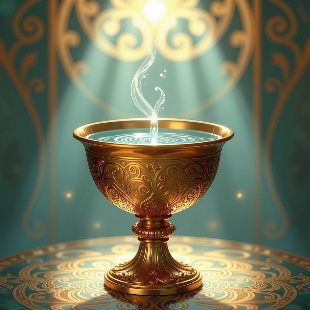 Ornate Holy Water Container in Art Nouveau Style