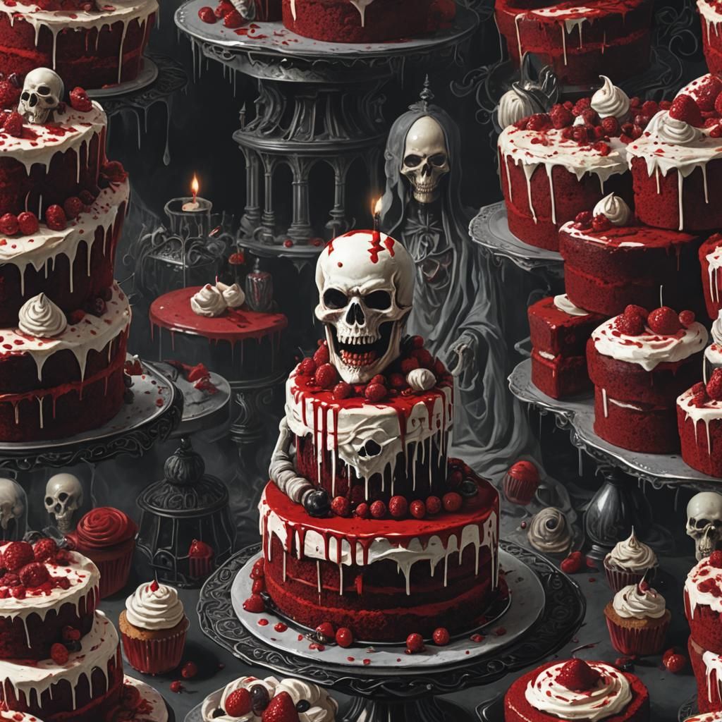 Sinister Gothic Red Velvet Cake Horror