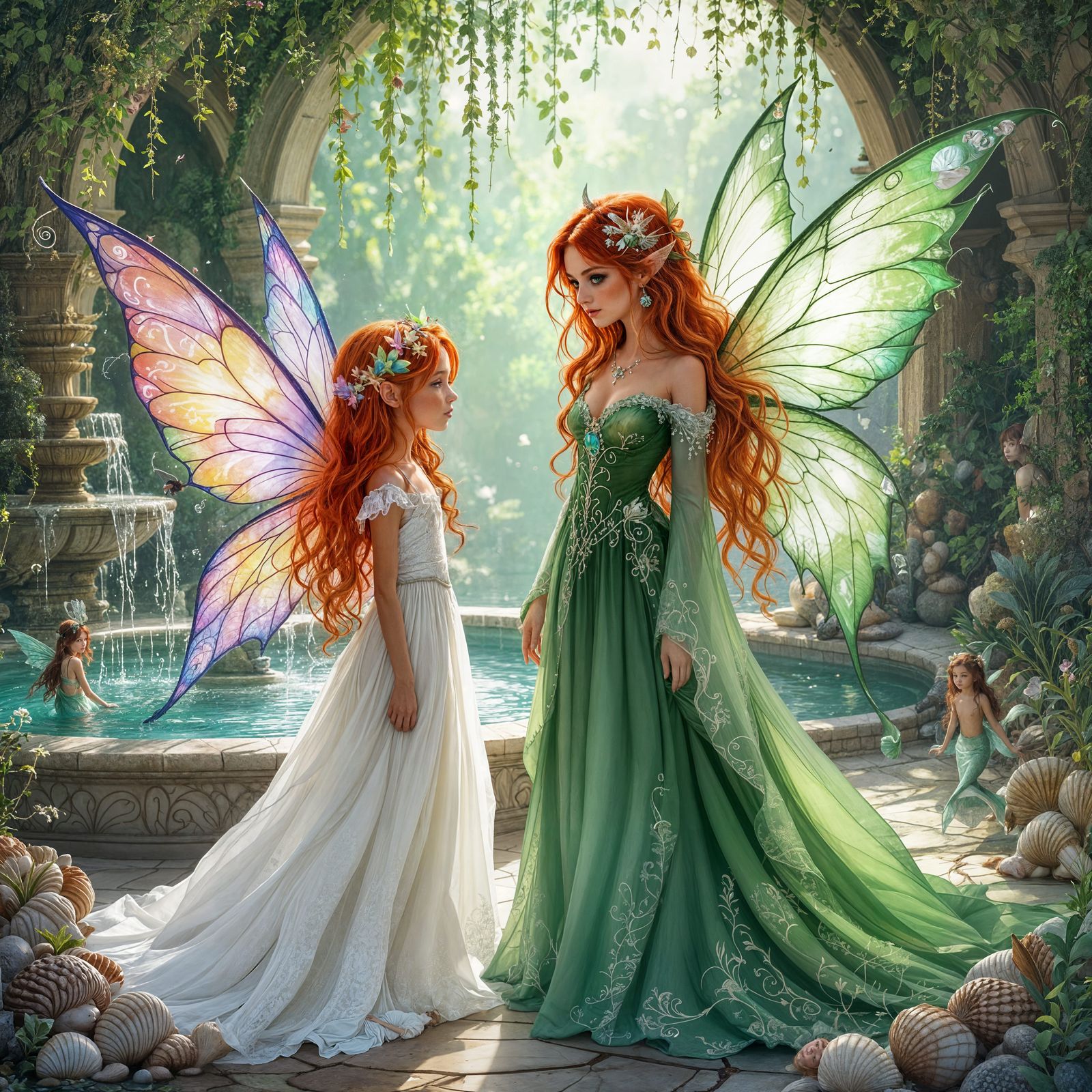 Magical Fairy Home with Mermaid Fountain