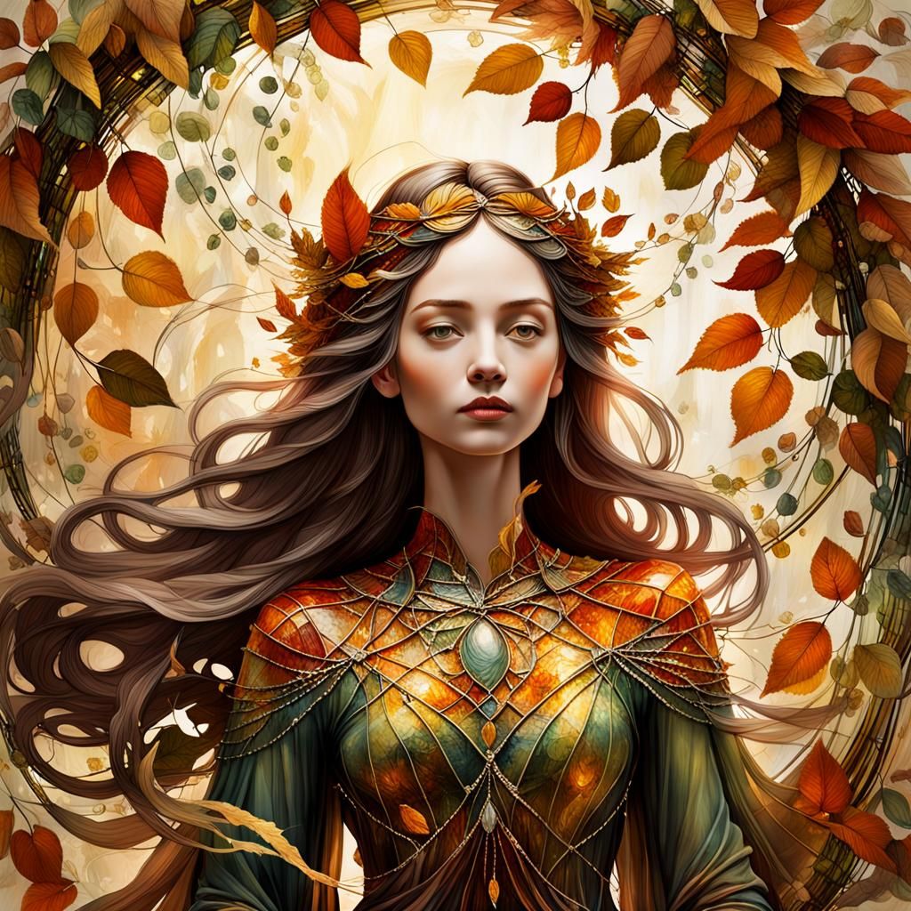 Ethereal Autumn Goddess in Glass Form