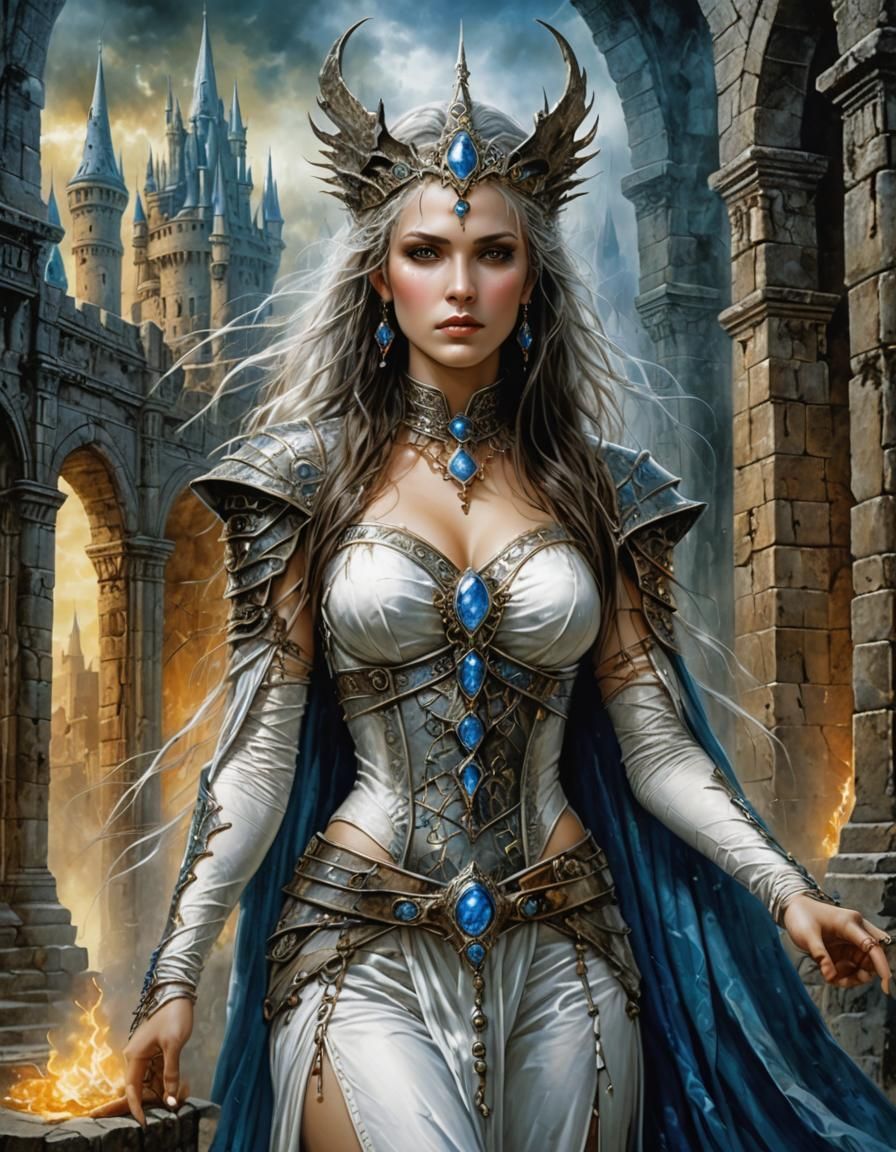 Ethereal Sorceress Queen in Fantasy Style