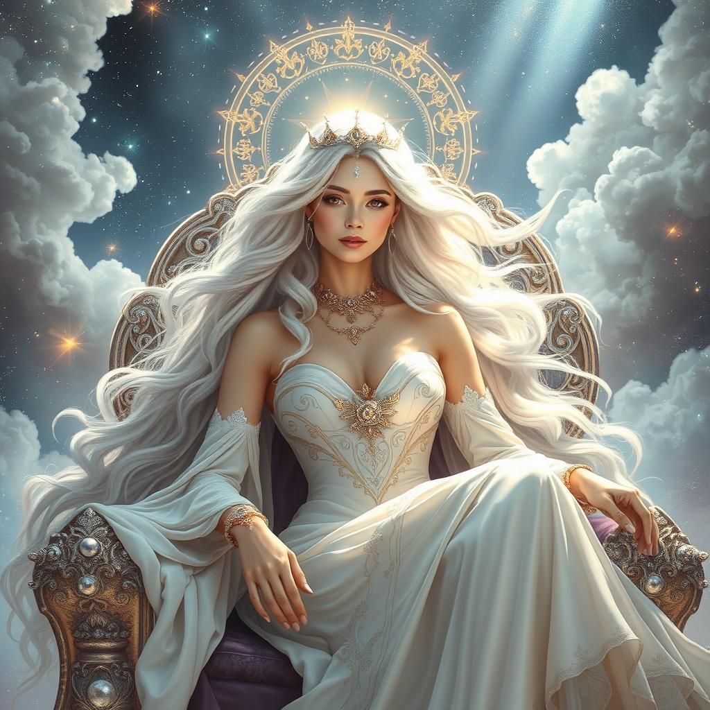 Ethereal Queen in Dreamscape Realm, Futuristic Elegance