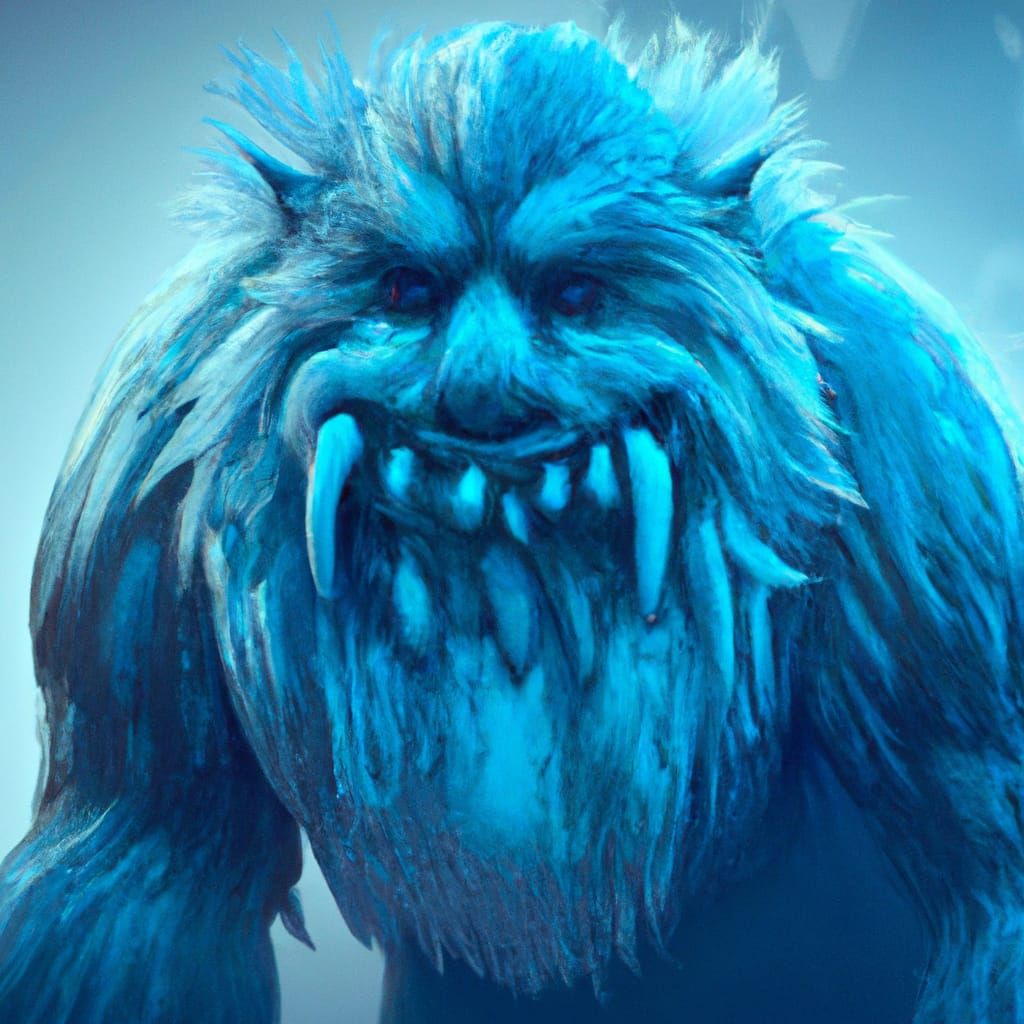 Hyperdetailed Ice Monster in Dark Fantasy Style
