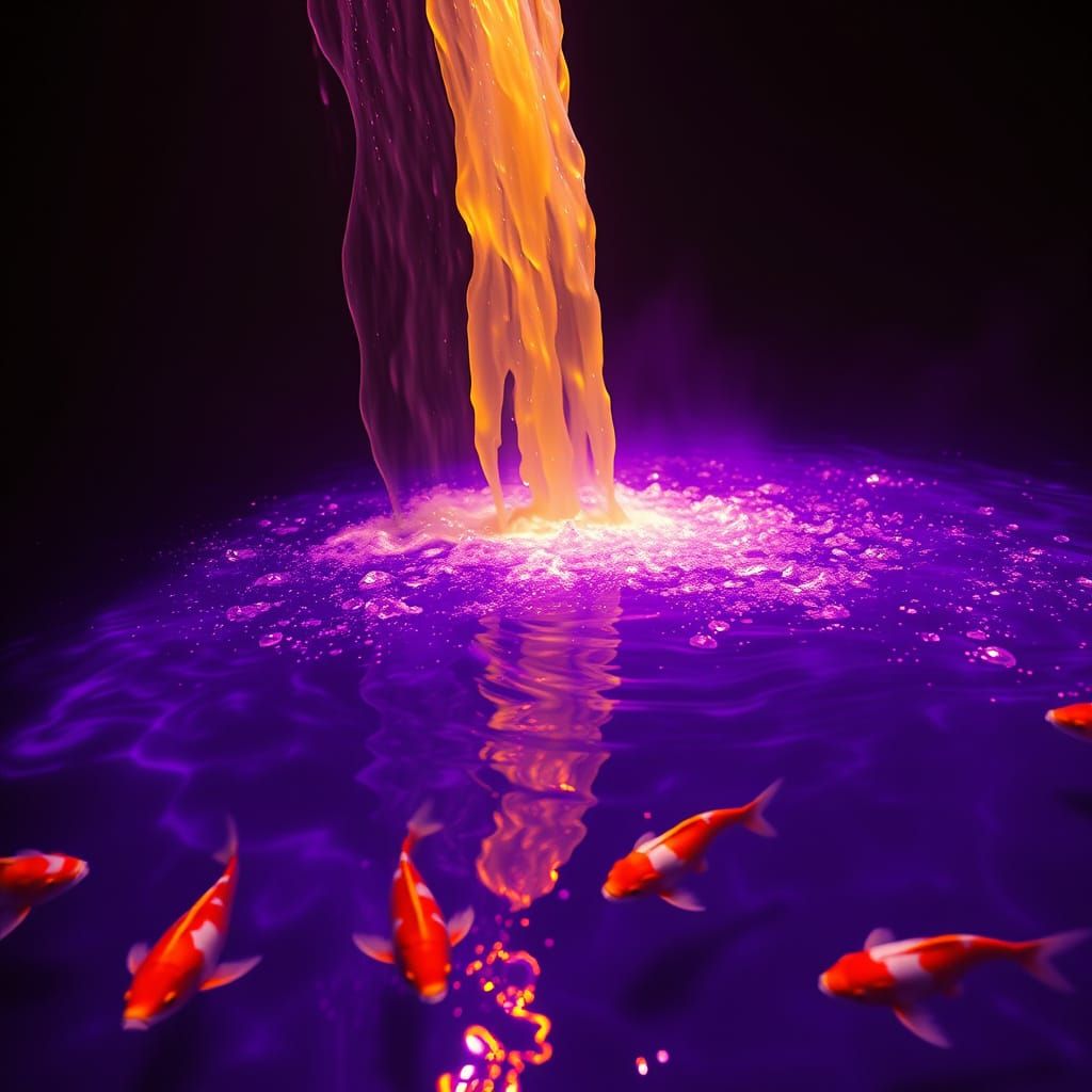 Golden Koi Swim in Cosmic Lagoon