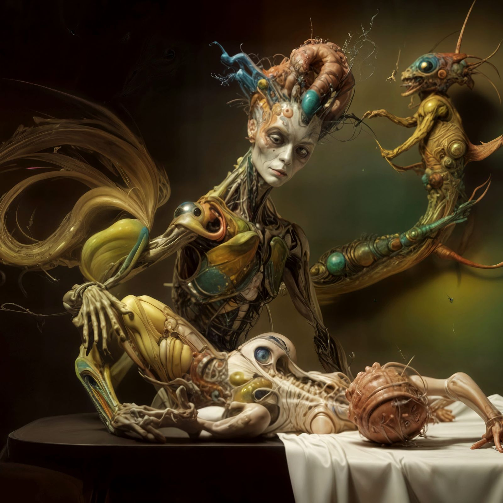 practicing on a model