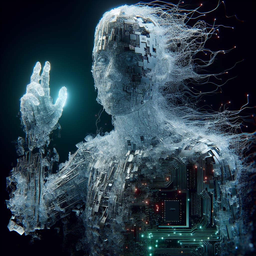 Ghostly Hologram Emerges from Decaying Circuit Ice