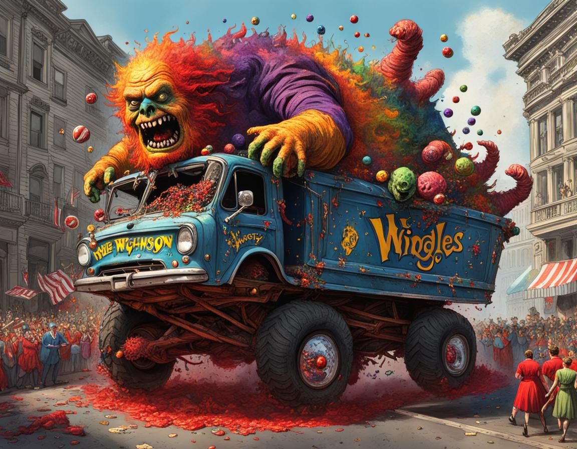 A Monster Jumped Into The Candy Truck in the Parade!