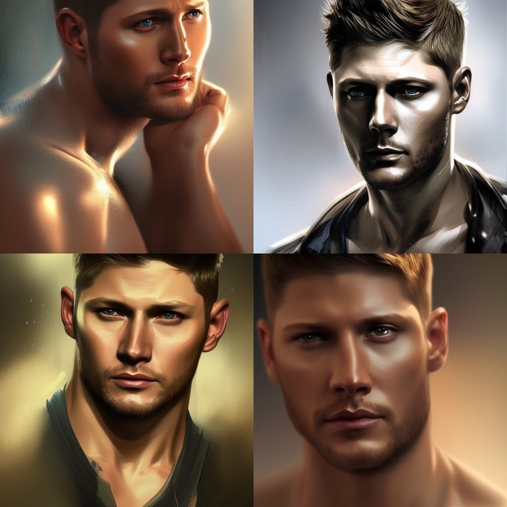 Detailed Portrait of Jensen Ackles Shirtless