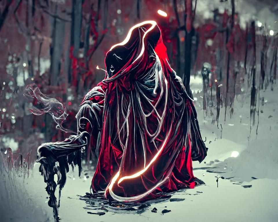 Wraith of Dark Magic in Digital Art Style