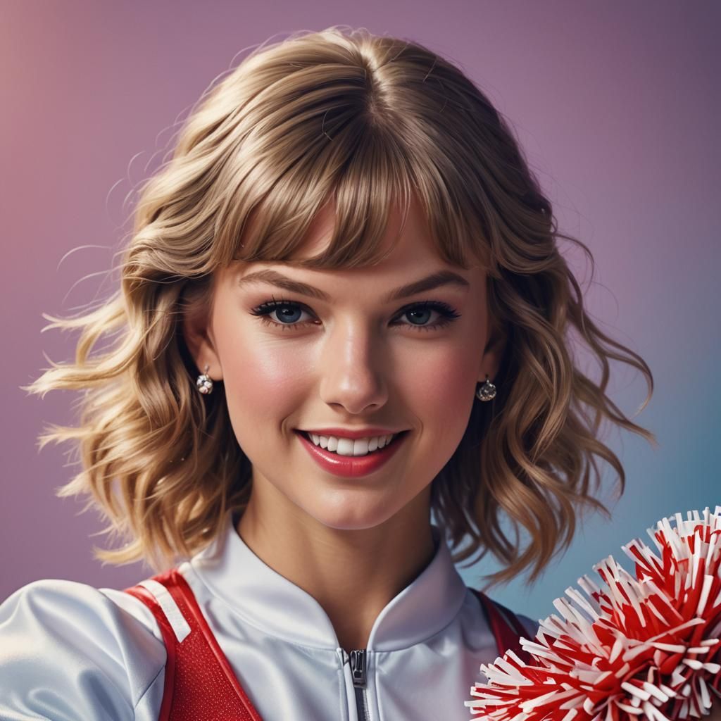Taylor Swift as Cheerleader: Hyperrealistic Concept Art