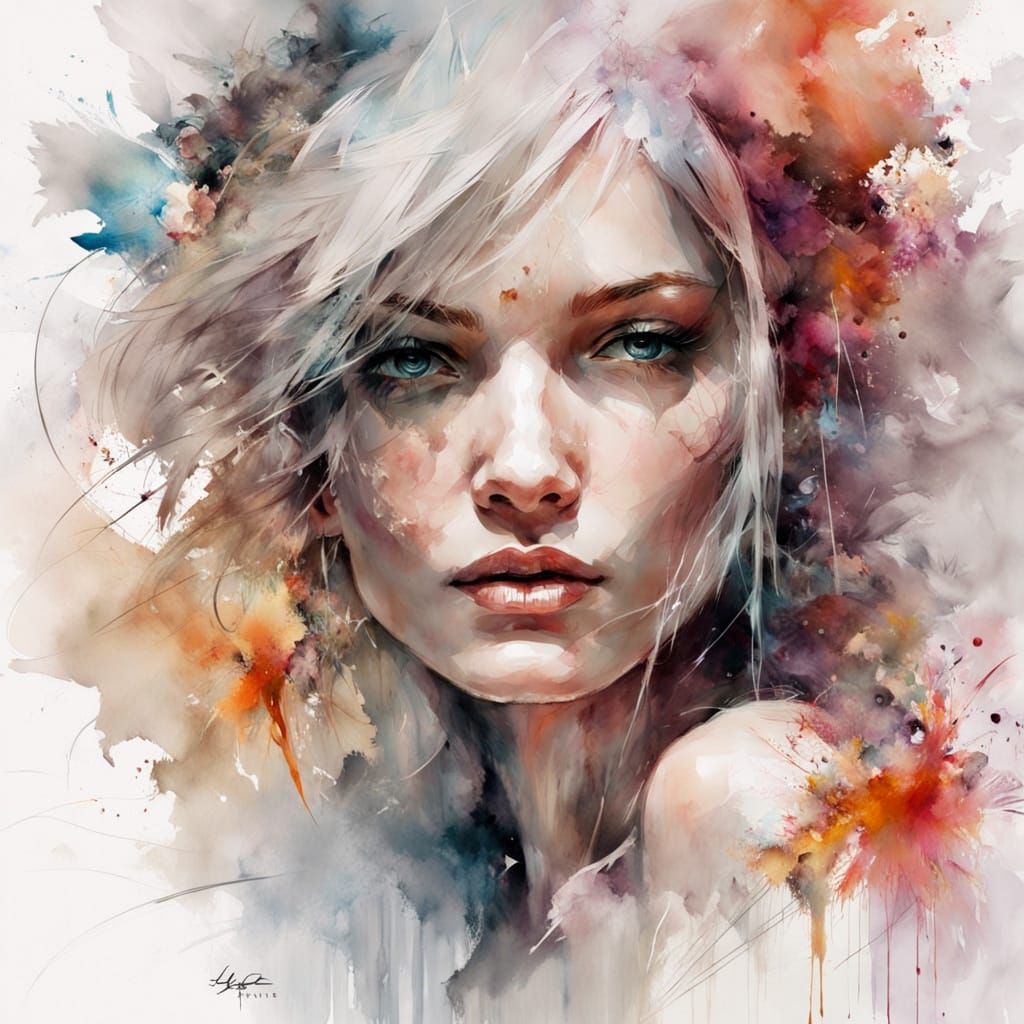Ethereal Watercolour Art Fusion of Chaos and Beauty