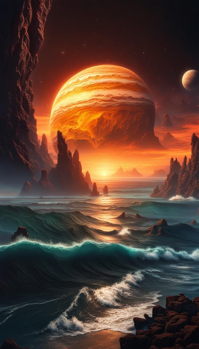 Otherworldly Journey: Sunsets, Stars, and Planets in Fantasy...