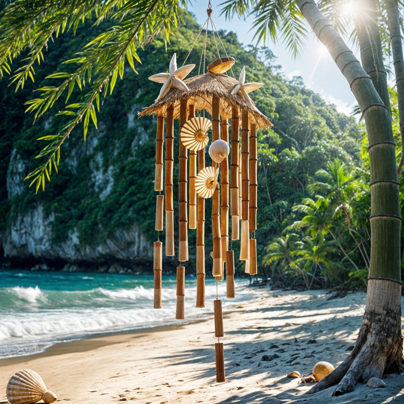 Tropical Beach Wind Chime in Paradise