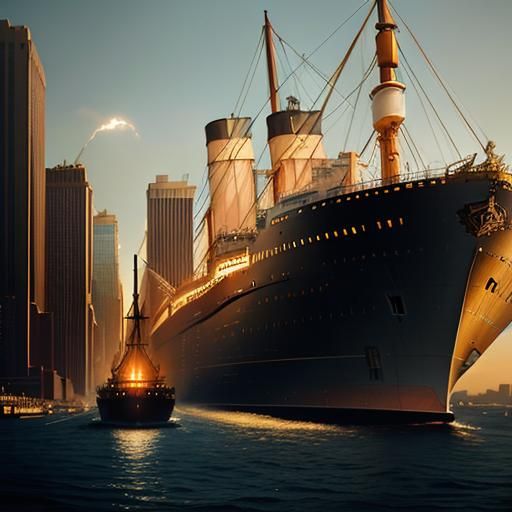 RMS Titanic Arrival: Hyper-Realistic Cinematic Photography