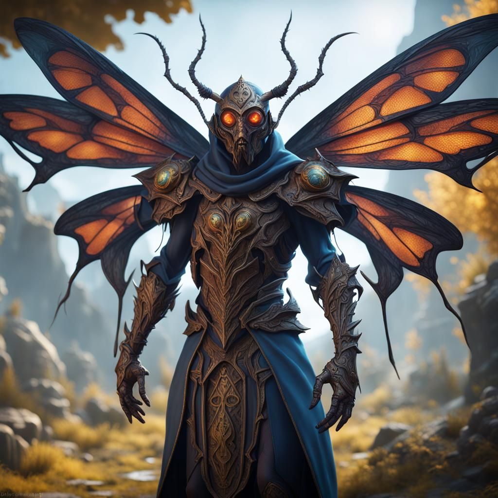 Fantastical Human Insect Mage in Detailed Matte Painting