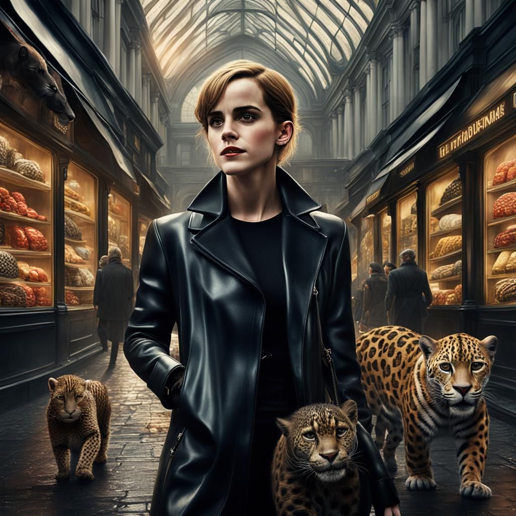 Emma Watson Shopping with Jaguar: Detailed Matte Painting