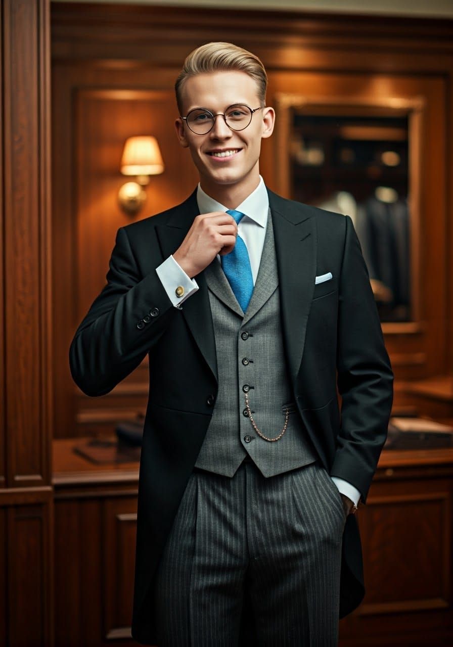 Dapper Gentleman in Luxurious Attire