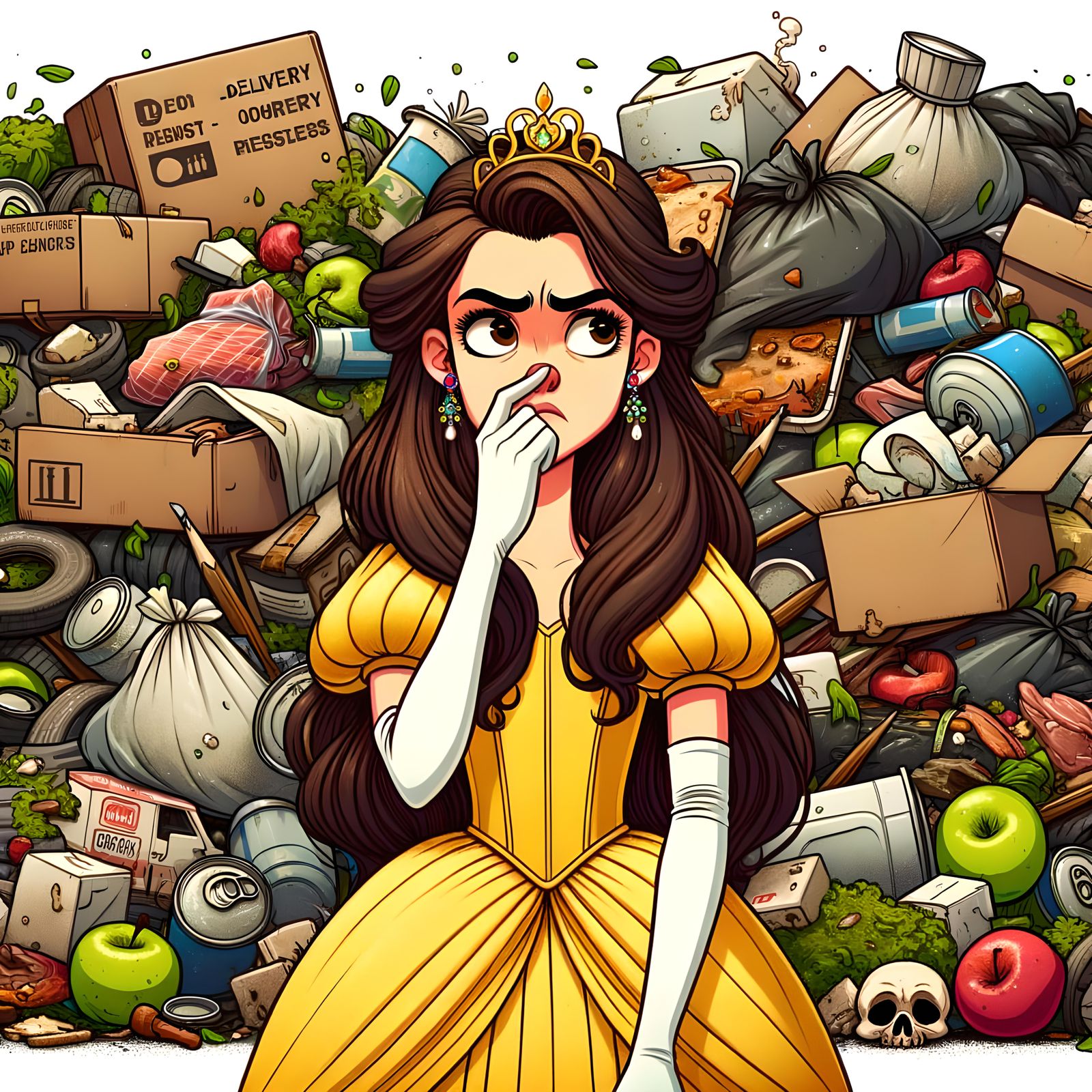 Princess in a Landfill: A Cartoon Portrait