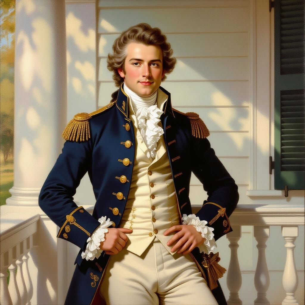 Marquis de Lafayette at Mount Vernon Oil Painting