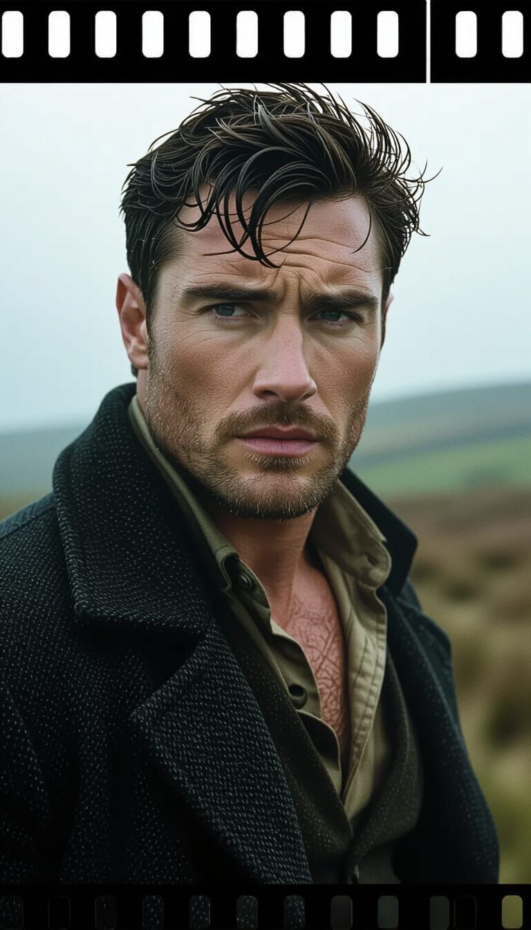 Melancholic Irishman on Windswept Moors