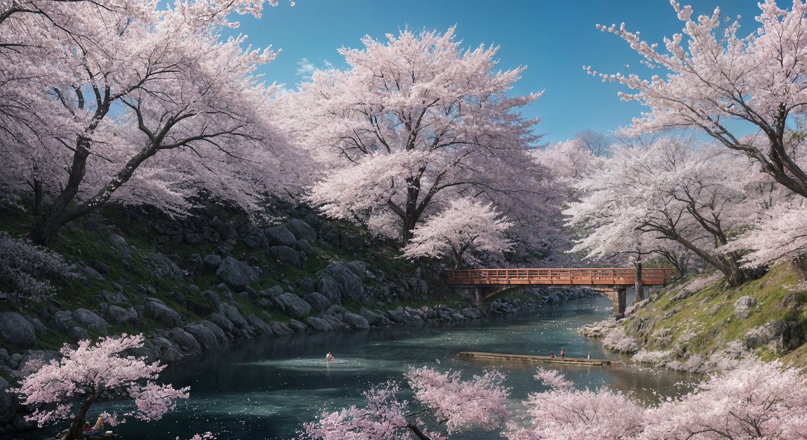 Cherry Blossom Samurai in Anime Style